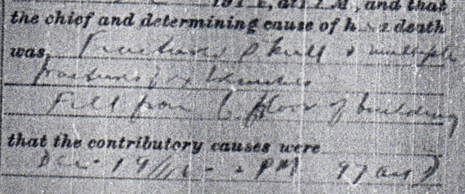 Isaac Davis' death certificate